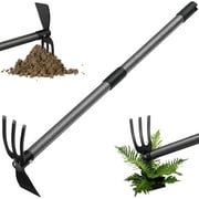 BsBsBest Weeding Tool, Hoe Cultivator 2 in 1 Garden Tools, 31 inch Weeder Hand Tiller Weeding Rake for Yard Lawn Gardening Digging Planting